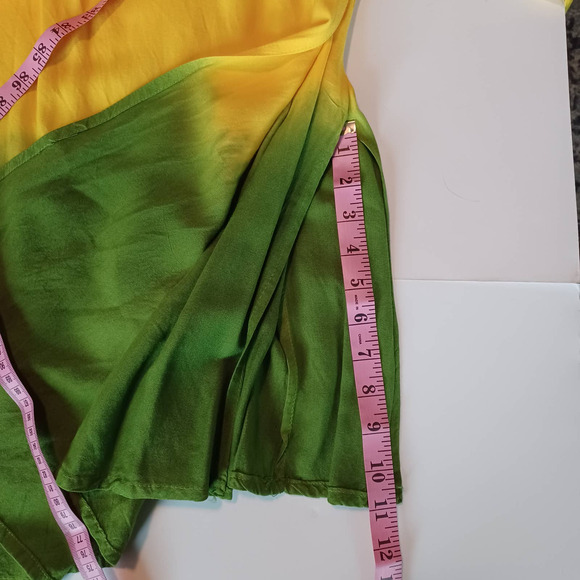 Rainbow Dress ONE SIZE Tie-dye Ombre Wrap Front Cover Up Embroidered Sleeve NEW - Picture 10 of 10